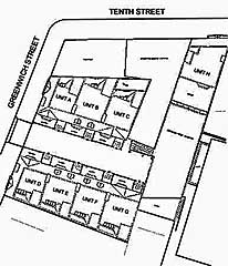 Plan drawing of Greenwich Mews development, NYC