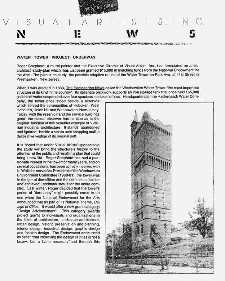 Weehawken Water Tower project
