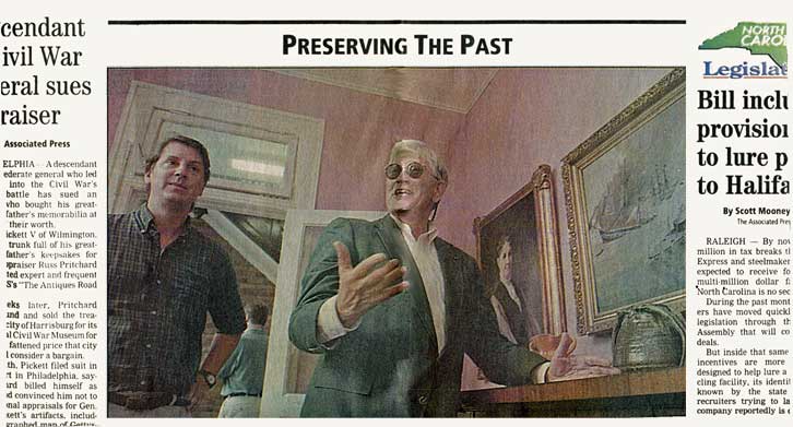 Preserving the Past, news photo of Huntley Allen (left)